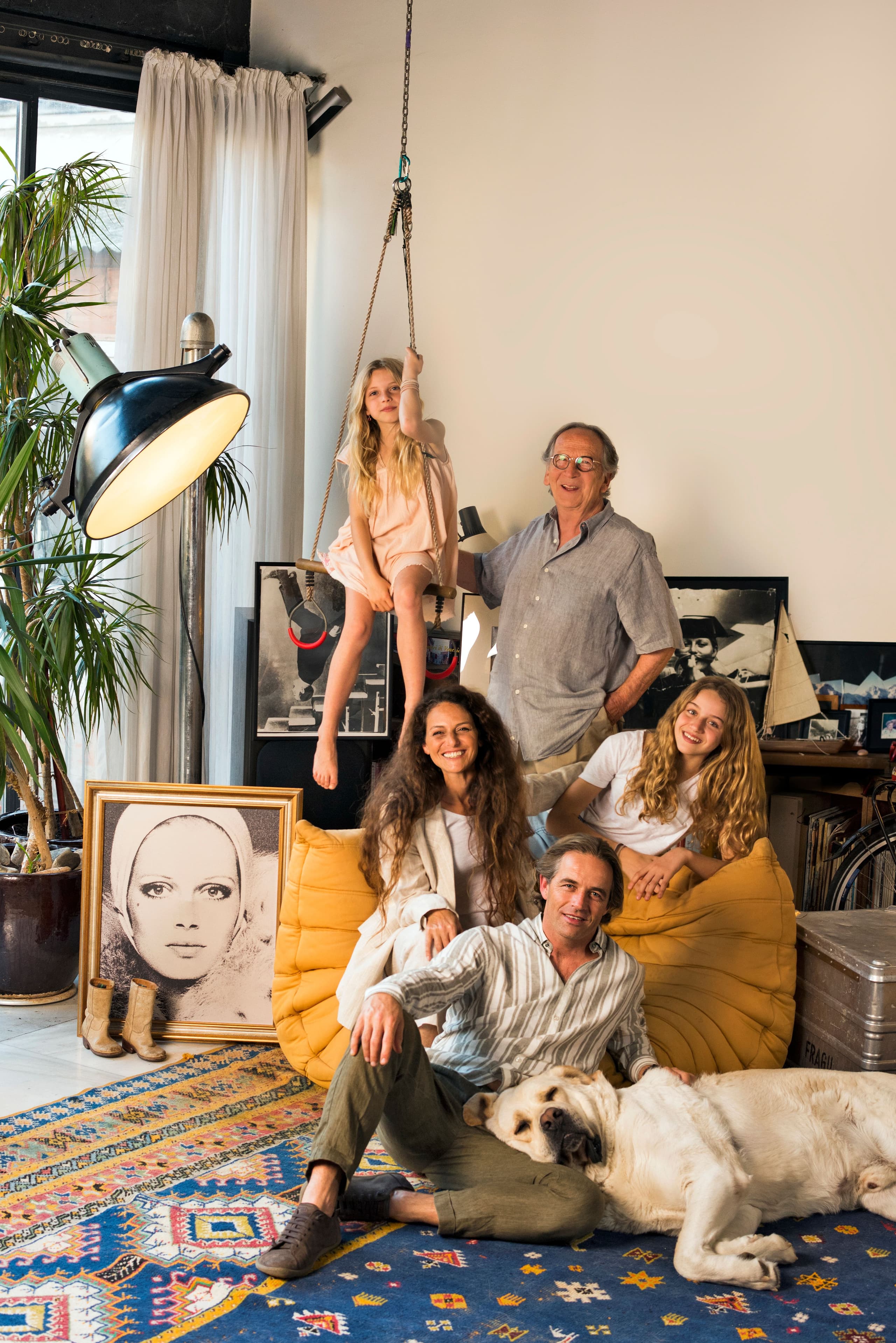 Gianni Ruggiero Sr. with his daughter-in-law Valeria, his son Gianni, and his two granddaughters.